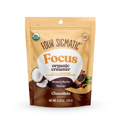 Four Sigmatic Think Cacao Coconut Coffee Creamer Organic Non Dairy Coffee Creamer with Lion s Mane and L-theanine Chocolate, 4.23 oz