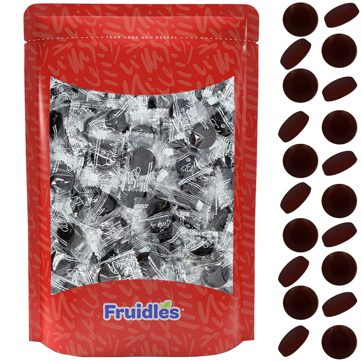 Fruidles Sugar-Free Premium Hard Candy Suckers, Mini Fruit Button Candies, Kosher Certified Parve, Uses Sorbitol, Low-Sodium, Individually Wrapped (16oz (1 Pound) 150 Pcs, Coffee)