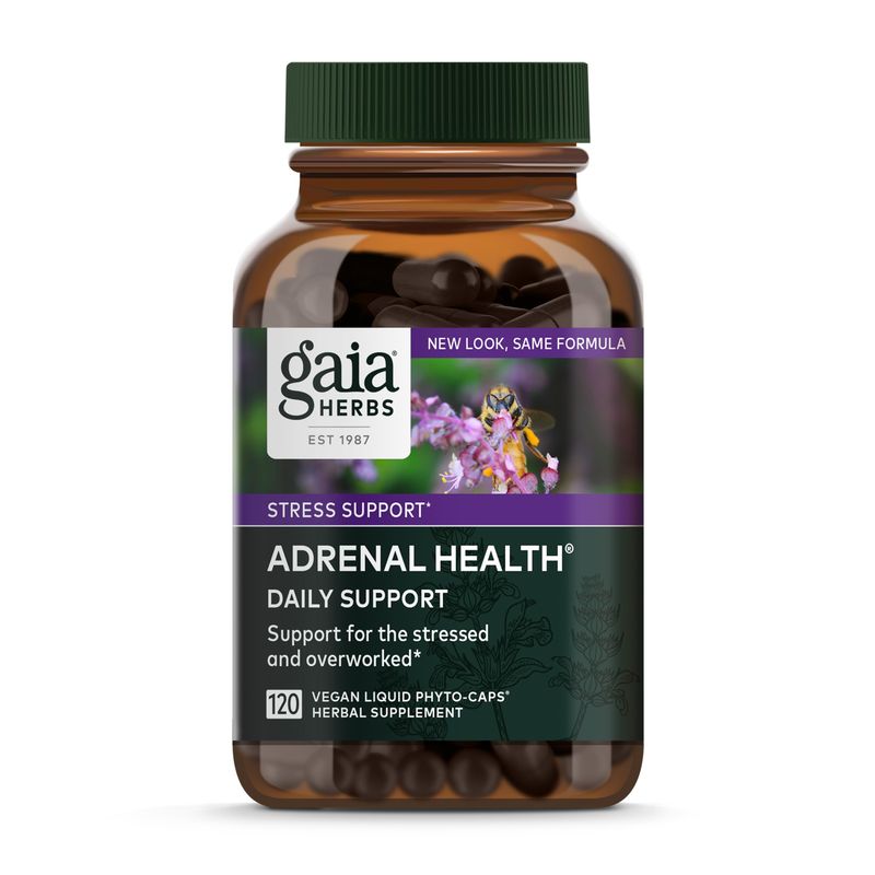 Gaia Herbs Adrenal Health Daily Support - with Ashwagandha, Holy Basil Schisandra - Herbal Supplement to Help Maintain Healthy Energy Stress Levels - 120 Vegan Liquid Phyto-Capsules (120 Count)