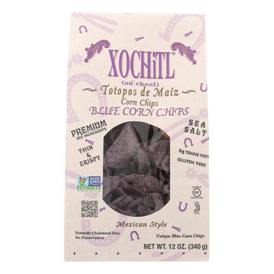Xochitl Tortilla Chips Blue Corn, 12-Ounce (Pack of 10)