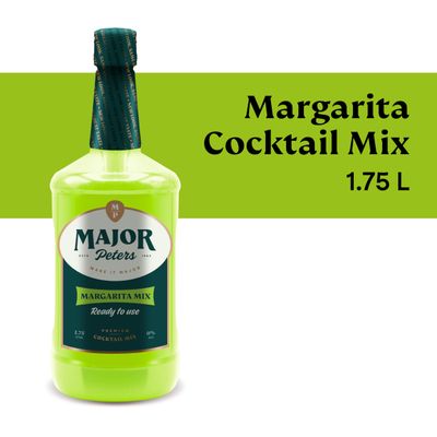 Major Peters' Margarita Cocktail Mix, Only Add Spirits Garnishes for Ideal Drink, (59.2 Fl Ounce, Pack of 1)