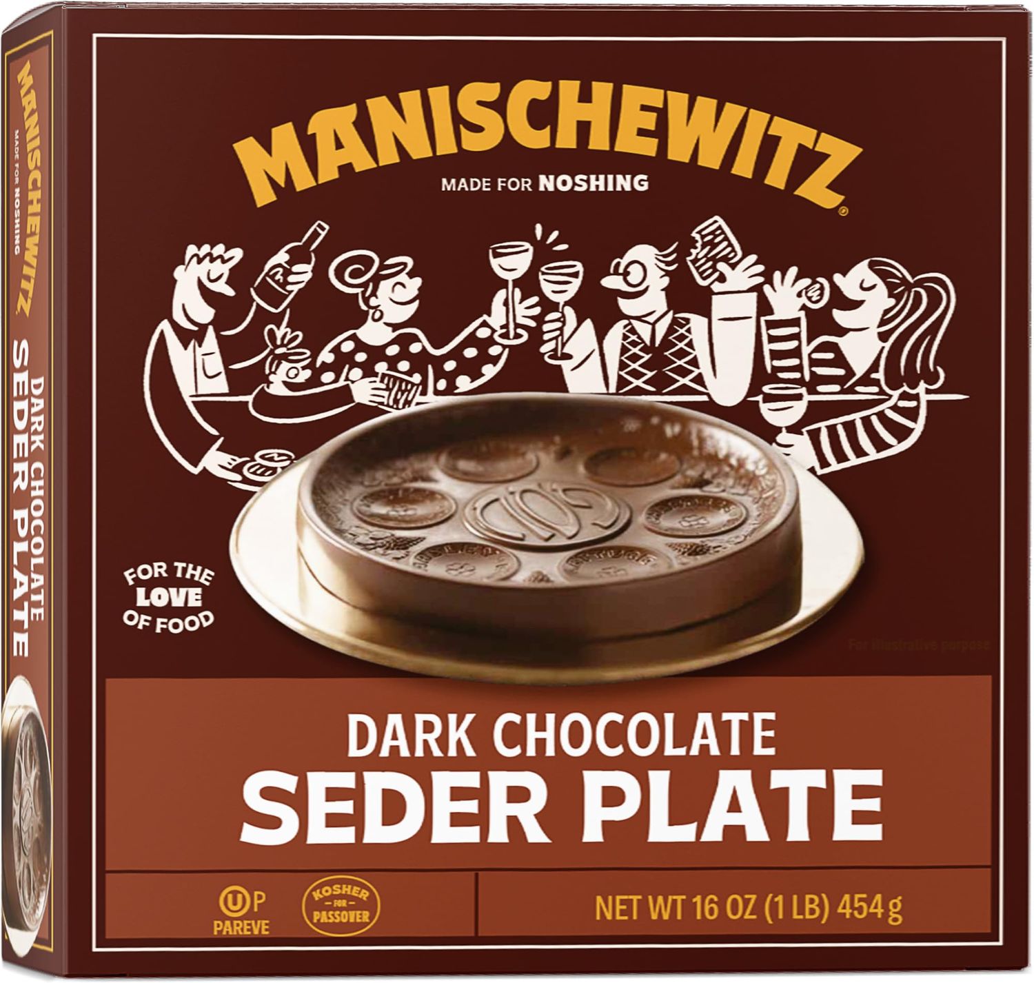 Dark Chocolate Seder Plate 16oz By Manischewitz, Elegant and Delicious, Perfect Passover Hostess Gift