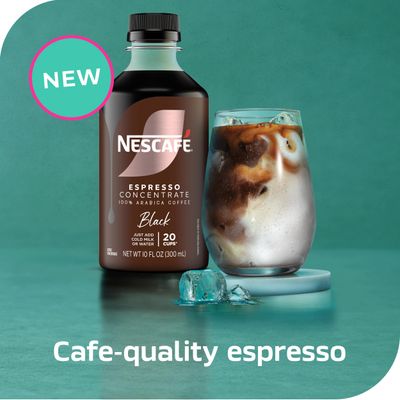 NESCAF Espresso Concentrate, Instant Espresso Iced Coffee, Black, 1 Bottle (10 Fl Oz)