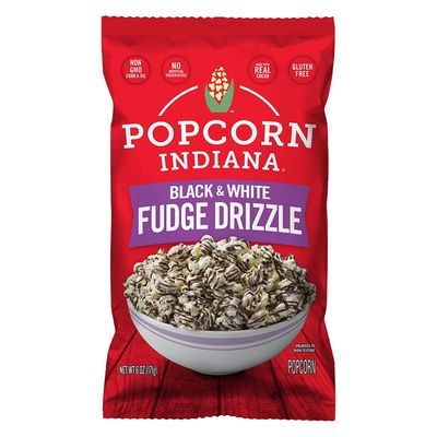 Popcorn Indiana Black White Chocolate Drizzle - Family Pack - 6.0 Oz (Pack of 12)