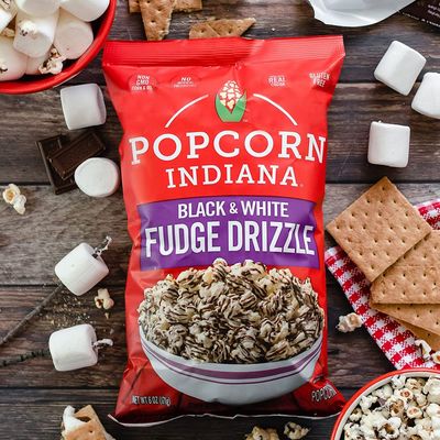 Popcorn Indiana Black White Chocolate Drizzle - Family Pack - 6.0 Oz (Pack of 12)