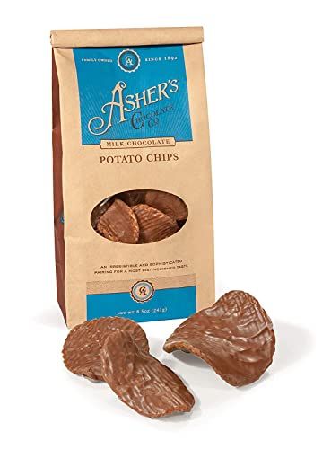 Asher Potato Chips Milk Coffee Chocolate, 8.5 Ounce Bag (Milk Chocolate)