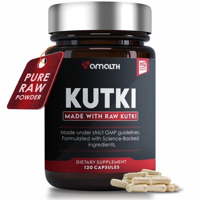 AMALTH Organic Kutki Root Powder 1000mg 120 Capsules (Picorohiza Kurrooa) 60 Days Supply Non-GMO Gluten Free