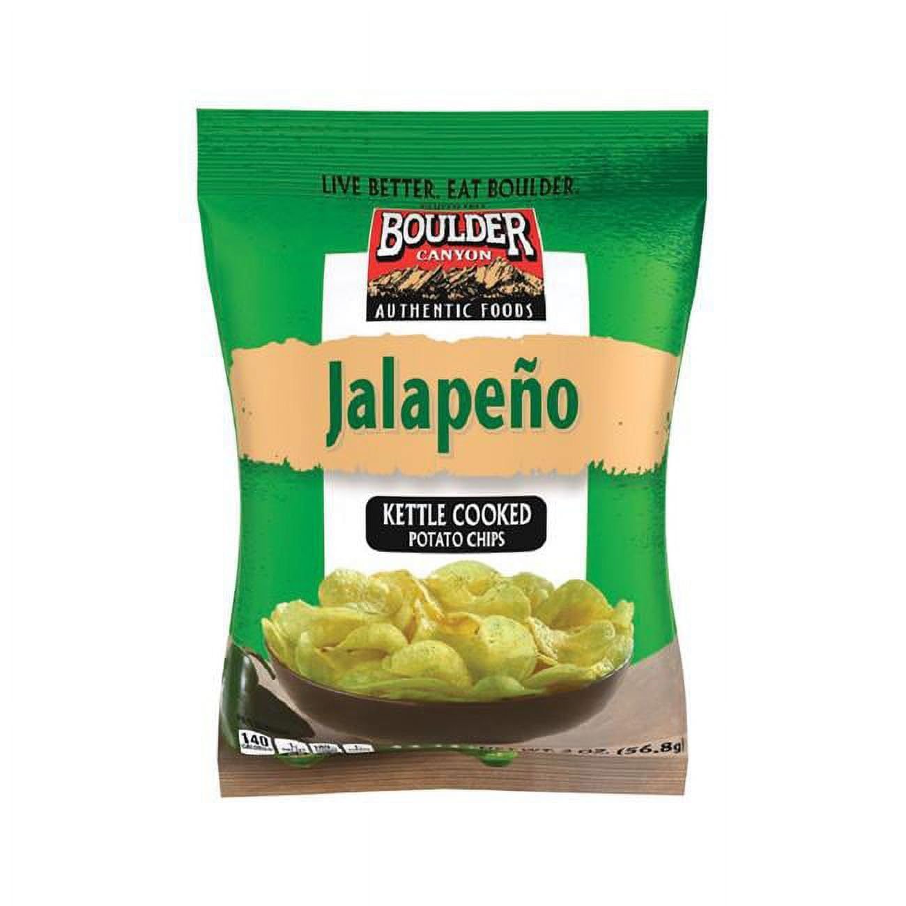 Boulder Canyon Jalapeno Kettle Cooked Potato Chips, 2 Ounce - 8 per case.