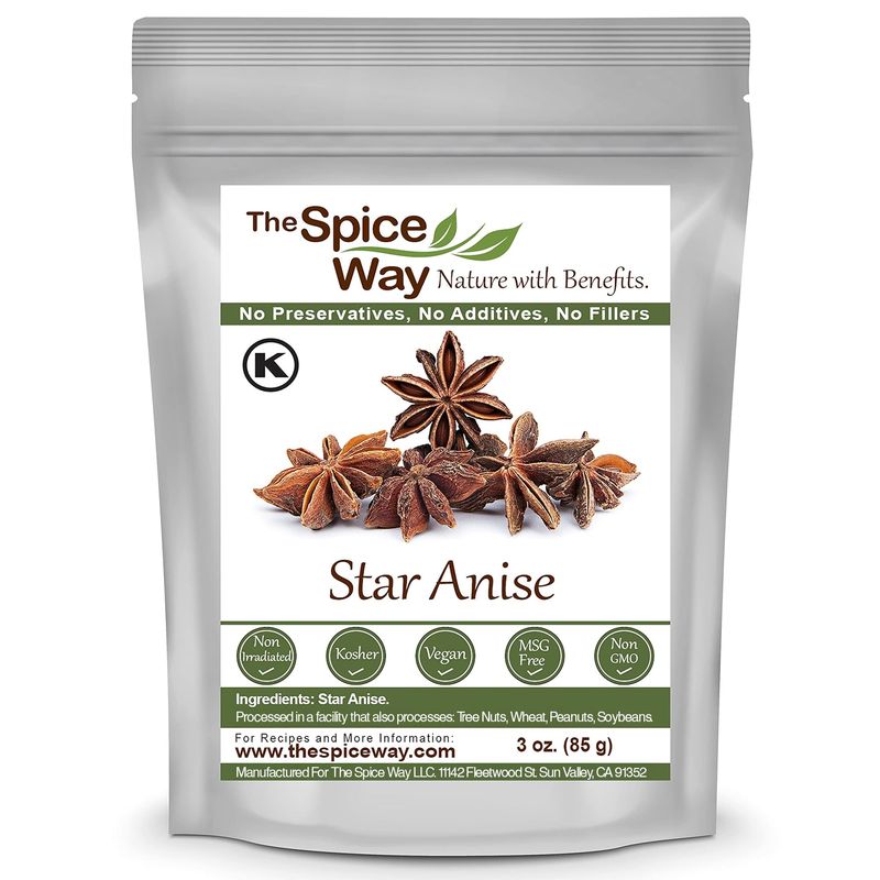 The Spice Way Star Anise - whole star anise (3 oz) great for baking and tea