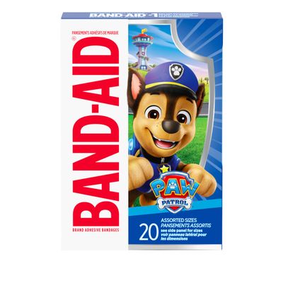 Band-Aid Brand Sterile Adhesive Individually Wrapped Bandages for Kids Featuring Nickelodeon Paw Patrol Characters, First Aid Wound Care of Minor Cuts Scrapes, Assorted Sizes 20 ct