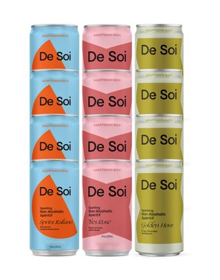 De Soi Non-Alcoholic Variety Pack, 8 fl oz (12-pack) Ready to Drink, Alcohol Free Sparkling Ap ritifs with Adaptogens, Natural Botanicals No Added Sugar, No Preservatives, No Artificial Flavors