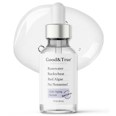 Good True Organics - Anti-Aging Face Serum with Rose Water Boosts Collagen, Tightens Skin, Reduces Wrinkles Fine Lines All Skin Types