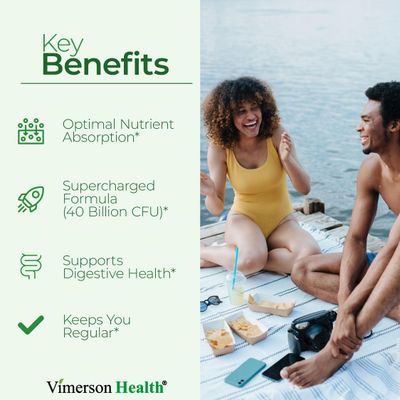 Probiotic 40 Billion CFU - Bifidus Probiotics (Probi ticos) and Daily Immune Balance Probiotics for Gut and Digestive Health - 4 Clinically-Studied Strains - Shelf Stable - Dairy Soy-Free - Non-GMO