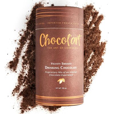 Chocol&#39;art Velvety Smooth Chocolate Hot Cocoa Mix, Premium Rich Flavor Made with Imported French for Indulgent Drinking - Dairy Free Chocolate, Nut Free, Gluten Non-GMO, 18 oz (1)