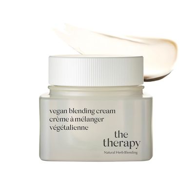 The Face Shop The Therapy Vegan Blending Cream Face Moisturizer - Soothing, Anti-Aging, Anti-Wrinkle, Firming Cream - Refillable - Face Cream Ideal for Sensitive Dry Skin - Korean Skin Care