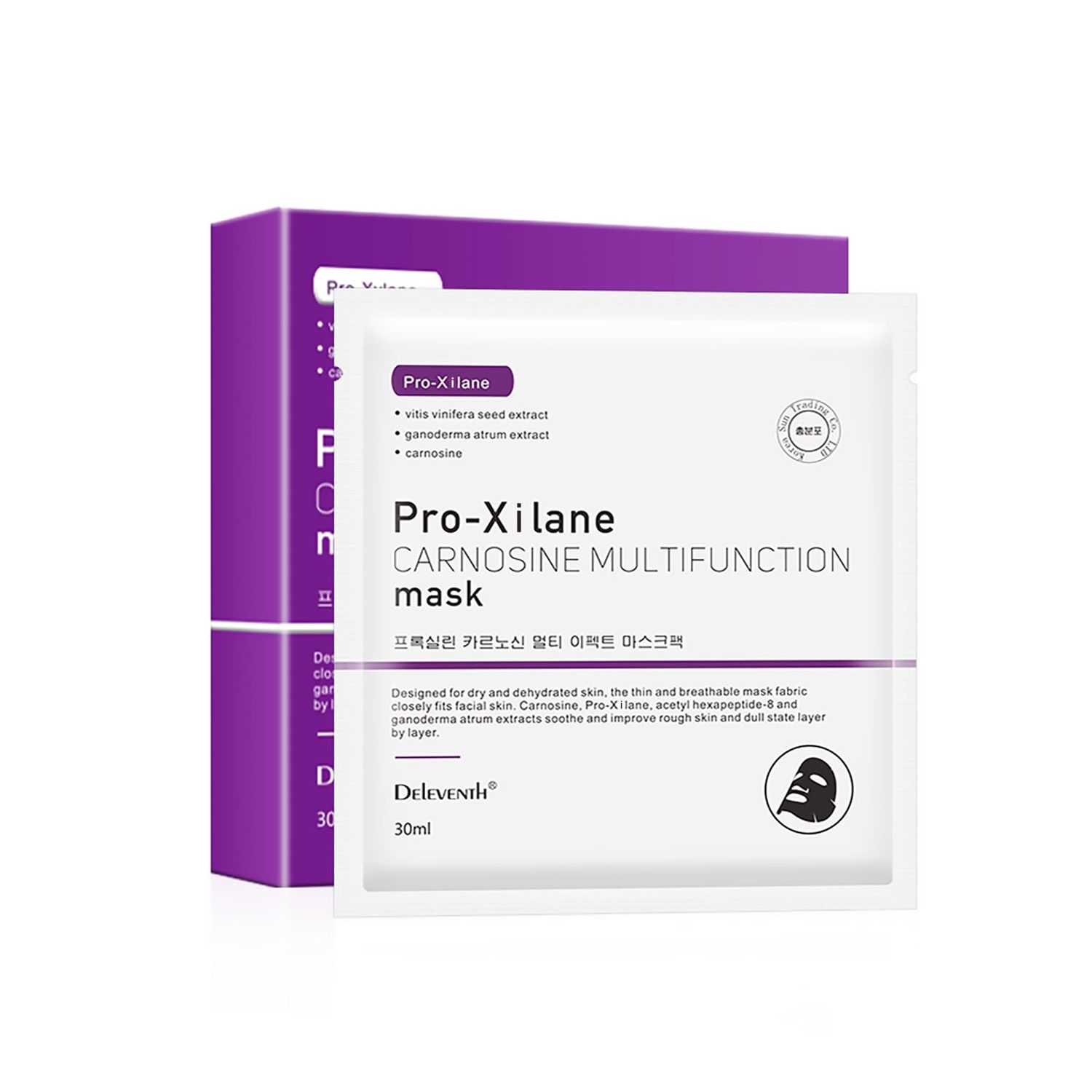 DEleventh Korean Brand Pro-Xilane Carnosine Multifunction Facial Mask 30ml 5pcs Anti-Aging Anti-Wrinkle Formula to Reduce Fine Lines for a Hydrated, Youthful, and Radiant Complexion