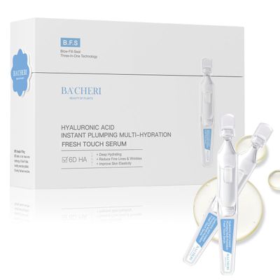 6D Hyaluronic Acid Serum 1.8 ml 30 PcsBox - Deep Hydration Multi-Layer Moisture, 6 Types of Hyaluronic Acid Ampoules for Skin Hydration, Lightweight Nourishing