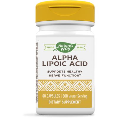Nature&#39;s Way Alpha Lipoic Acid, Supports Healthy Nerve Function, 600 mg per serving, 60 Capsules