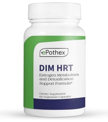 EPOTHEX DIM HRT - Estrogen Metabolism Detoxification Support Formula for Men and Women DIM SGS TrueBroc Hormone Balance, Menopause, Hot Flashes Relief Gluten-Free, Non-GMO 60 Capsules