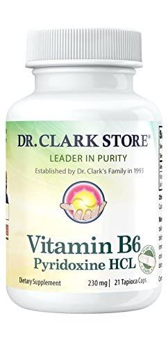Dr. Clark Vitamin B6 Supplement - 230mg, 21 Tapioca Capsules, Supports Energy Metabolism Nervous System Health