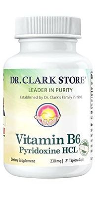 Dr. Clark Vitamin B6 Supplement - 230mg, 21 Tapioca Capsules, Supports Energy Metabolism Nervous System Health