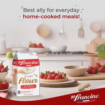 Francine Farine de Ble Tous Usages - French All Purpose Wheat Flour - 2.2 lbs (2 Of PACK)
