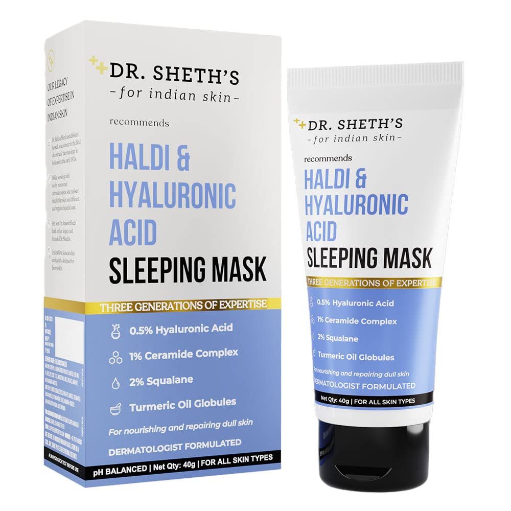 Dr. Sheth&#39;s Turmeric Hyaluronic Acid Sleeping Gel Face Mask Hydrates Plumps skin Soothes Repairs Tired Skin Anti Dullness Sleep Mask 1.41 Oz40 g