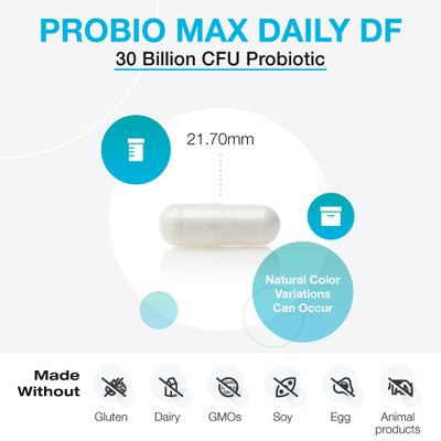 XYMOGEN ProbioMax Daily 30B - Vegetarian, Dairy Gluten Free Probiotics for Digestive Health - Women's Men's Probiotic Nutritional Supplements - Formerly ProbioMax Daily DF (60 Capsules)