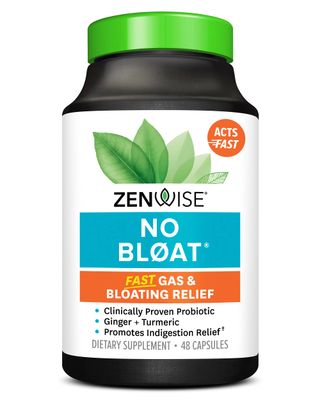 Zenwise Health NO Bloat Probiotics for Women and Men Digestive Health with Ginger, Dandelion, and Lactase, Digestive Enzymes for Gas and Bloating Relief - Vegan Water Retention Pills - 48 CT