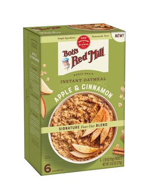 Bob&#39;s Red Mill Instant Oatmeal Packets, Apple Cinnamon, 6 Packets Total (1 Box6 Packets per Box), Non-GMO, Gluten Free, Whole Grain
