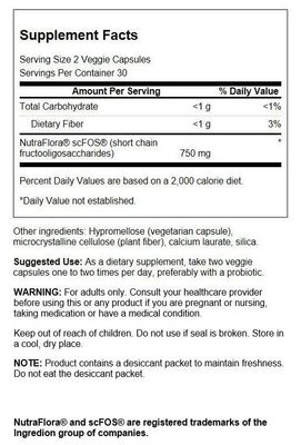 Swanson Nutraflora 375 Milligrams 60 Veg Capsules