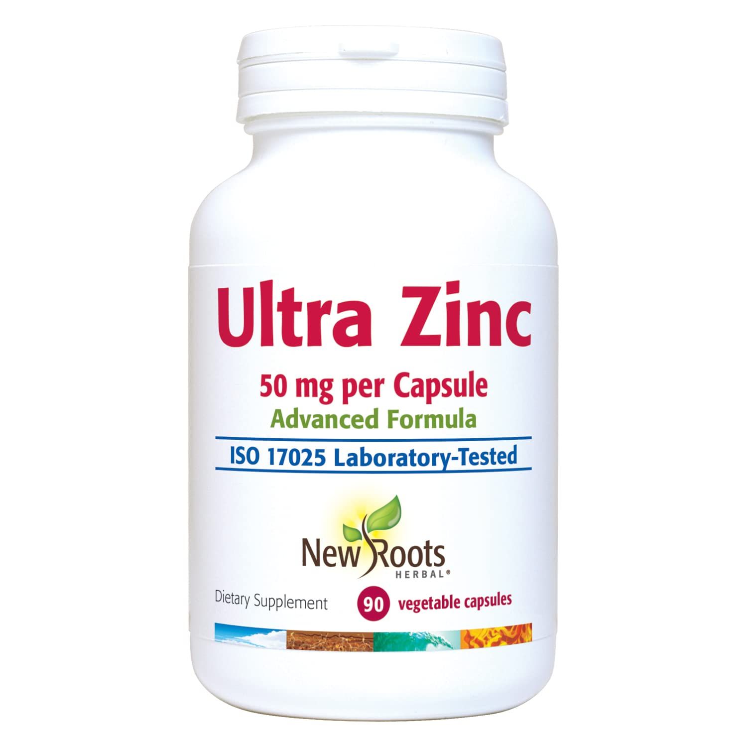 New Roots Herbal Ultra Zinc Advanced Formula 50 mg (90 Veg Caps) - Key in Nutrient Absorption Metabolism, Tissue Energy Production Supports Immunity Supports Skin Health, Eye Health