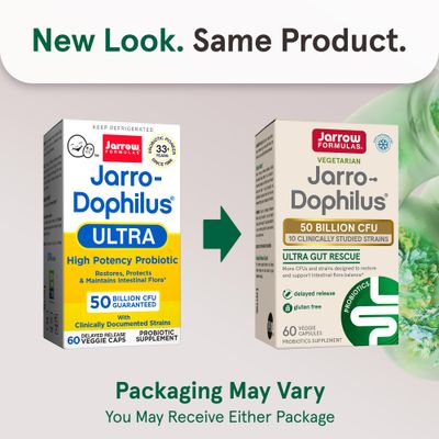 Jarrow Formulas Jarro-Dophilus Ultra Gut Rescue - 50 Billion CFU Per Serving - Probiotics Restore, Protect Maintain Intestinal Flora - 60 Servings (Delayed Release)
