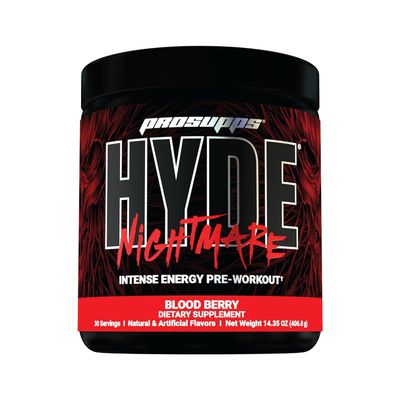 PROSUPPS Mr. Hyde Nightmare Pre Workout Powder with Caffeine Beta Alanine - Preworkout for Intense Energy, Mental Focus Performance - Gym Fitness Supplements (Blood Berry, 30 Servings)