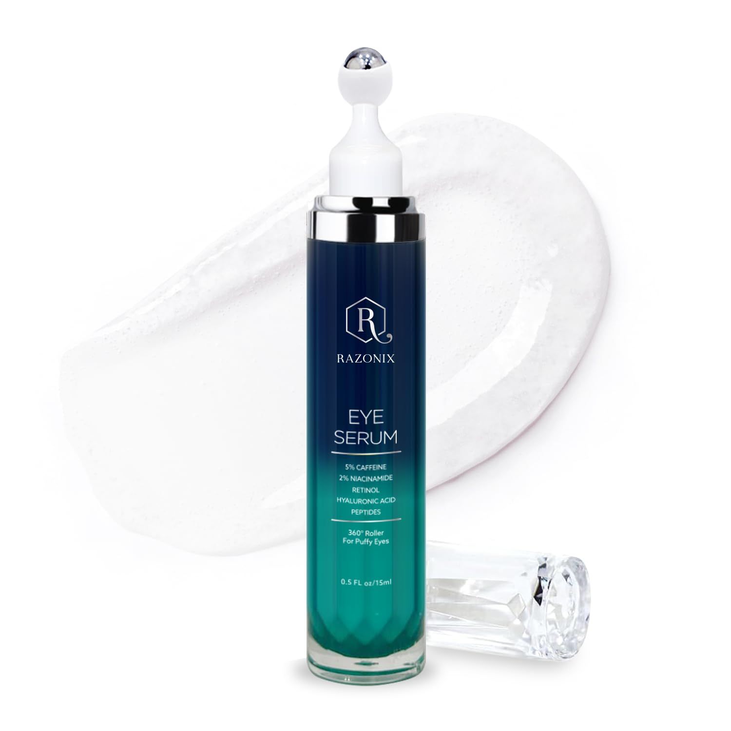 Eye Bags Treatment for Men: Men s Under Eye Cream and Roller for Puffiness and Dark Circles - 5 Caffeine Depuffer