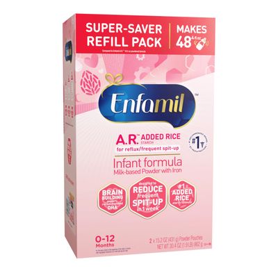 Enfamil A.R. Baby Formula, Added Rice Starch Formula to Reduce Reflux Spit-Up, DHA for Brain Development, Probiotics to Support Digestive Immune Health, Baby Milk, 30.4 Oz Box