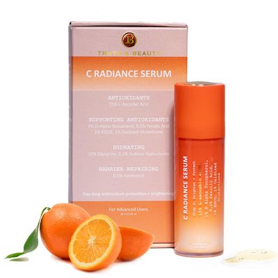 TRUTH BEAUTY Vitamin C Serum for face 1.01 FL OZ 15 L-Ascorbic Advanced Hydrating C Radiance Serum for All Skin Types Dark Spots, Boosts Collagen