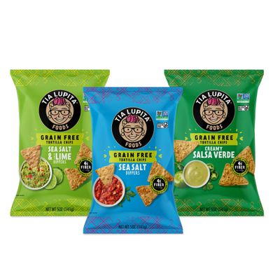 Tia Lupita Cactus Tortilla Chips Variety (Pack of 3) - Vegan, Gluten-Free, Grain-Free, Dairy-Free, Non-GMO, High Fiber, Authentic Mexican Snack Food