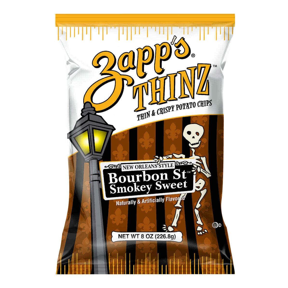 Zapp&#39;s New Orleans Kettle Style Thin Crispy Bourbon Street Smokey Sweet Potato Chips, Sharing Size Bags (4-Pack)
