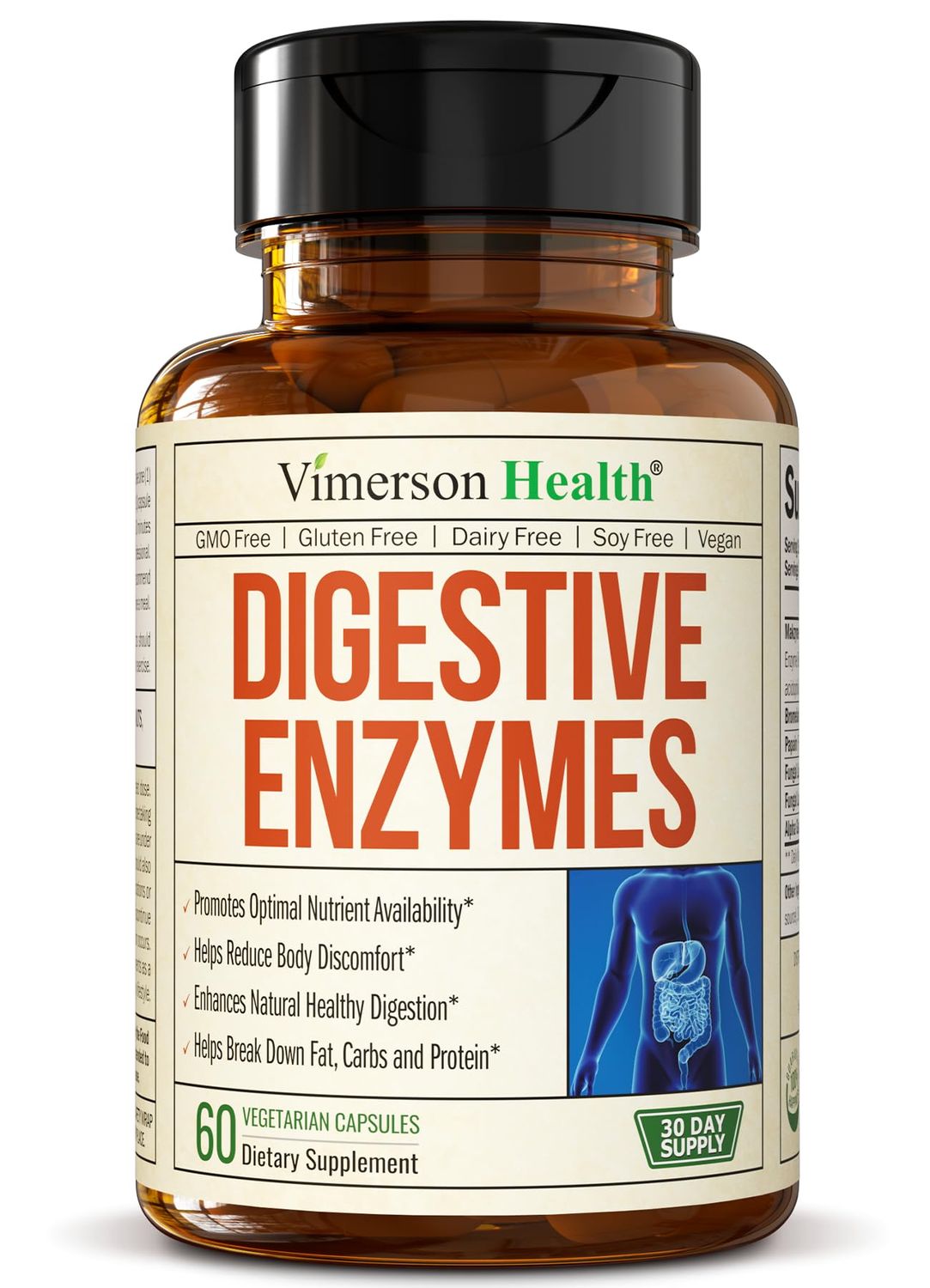 Digestive Enzymes - Probiotic Multi Enzyme (Enzimas Digestivas) - Digestive Supplements with Unique Makzyme-Pro Formula - Advanced Enzymes for Digestion, Bowel Movements Nutrient Absorption. 60 Caps