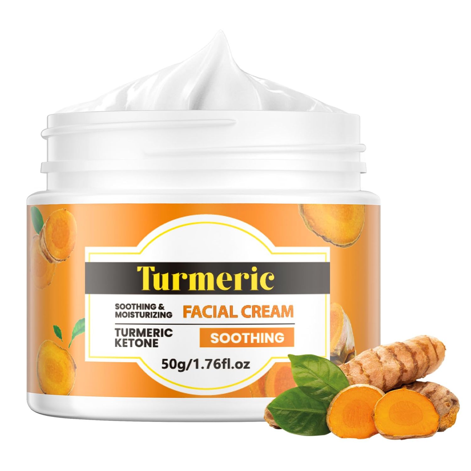 BYOTOUTY Turmeric Face Cream for Women Men, Organic Turmeric Moisturizer for face, Body Skin Care, Daily Facial Hydrating Moisturizer cream, Soothing Turmeric Facial Cream