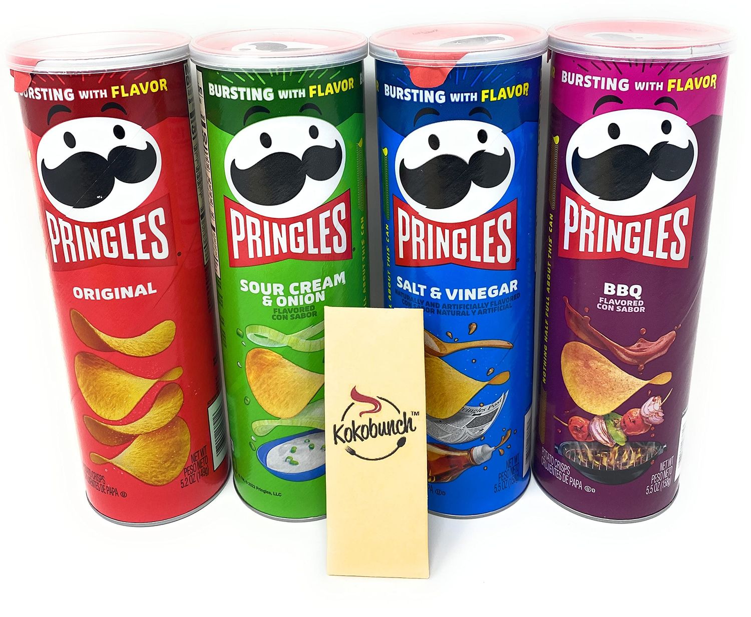Potato Chips Variety Snacks (1) Original (1) Sour Cream Onion (1) Salt Vinegar (1) BBQ Flavored Snacks 4Pk