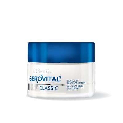 GEROVITAL CLASSIC Restructuring Lifting Cream Night Care with Hyaluronic Acid, Juvinity , Vitamin E, Anti-wrinkle, Anti-Age Face Cream, Face Moisturizer, 50 ml