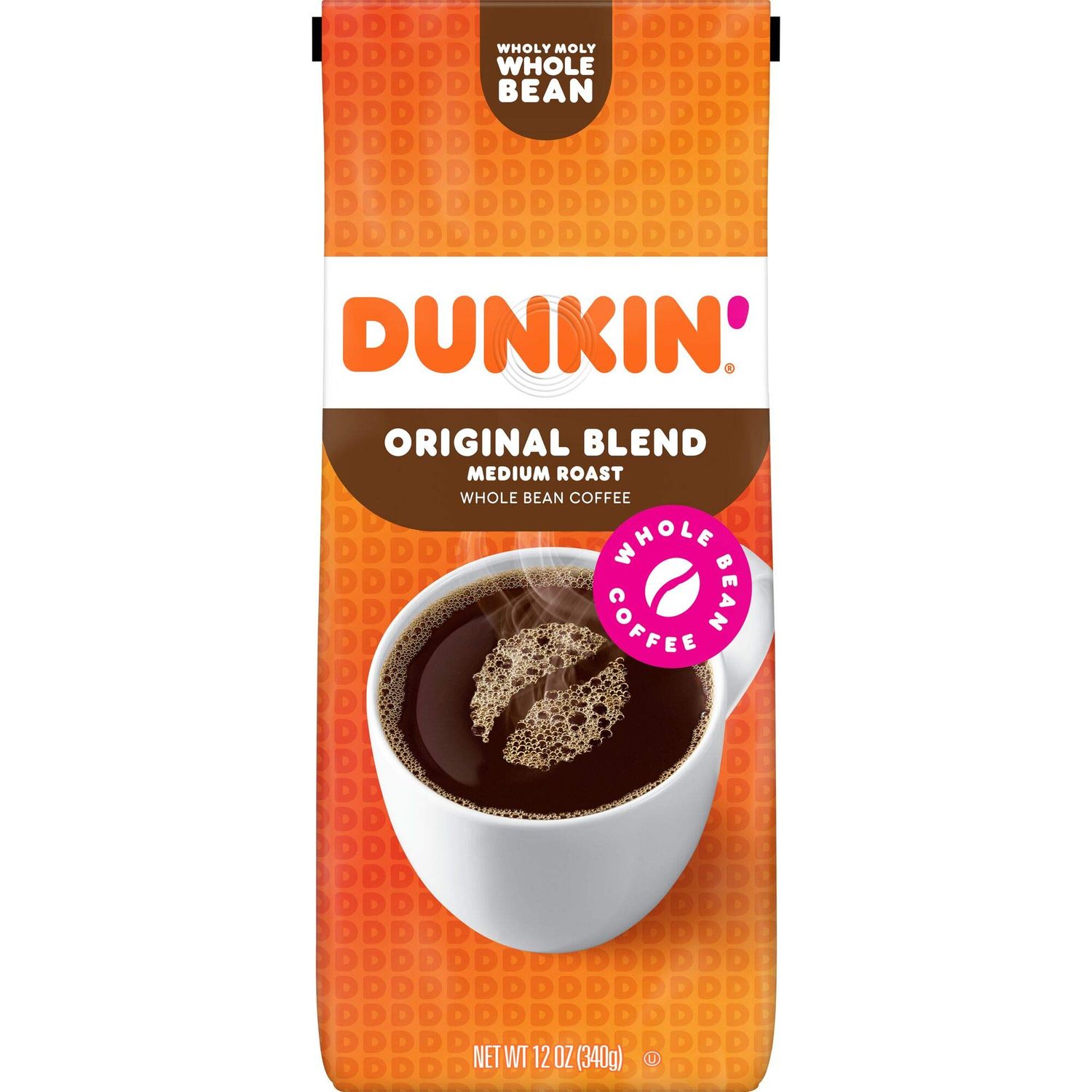 Dunkin&#39; Original Blend Medium Roast Whole Bean Coffee, 12 Ounces (Pack of 6)