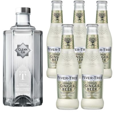 Clean Co Non-Alcoholic Tequila Alternative 700ml Bottle with Premium Quality Ginger Beer - Batanga