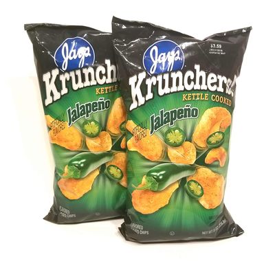 JAY&#39;S BIG BAG JALAPENO KRUNCHERS Potato Chips 2 Pack 8oz bags