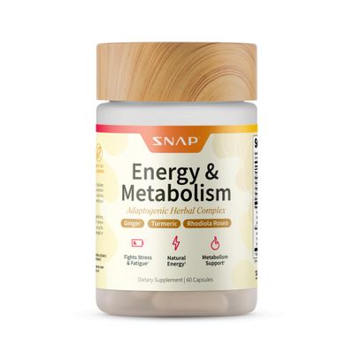 Metabolism and Natural Energy Supplements for Fatigue, Stress Relief, Energy Booster Better Mood, Energy Pills for Women Men, Ginger, Turmeric, Rhodiola Rosea, 60 Capsules