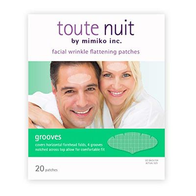 Toute Nuit Wrinkle Patches - Grooves - Face Tape for Maximum Forehead Coverage - Hypoallergenic Anti Wrinkle Patches - 20 Count, Made in USA