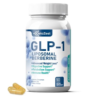 GLP-1 Weight Loss Supplement - 15-in-1 GLP1 Booster for Weight Management Appetite Suppressant Fat Burn for Women Men - with Liposomal Berberine HCl Bitter Melon Citrus Bergamot Fenugreek Seed