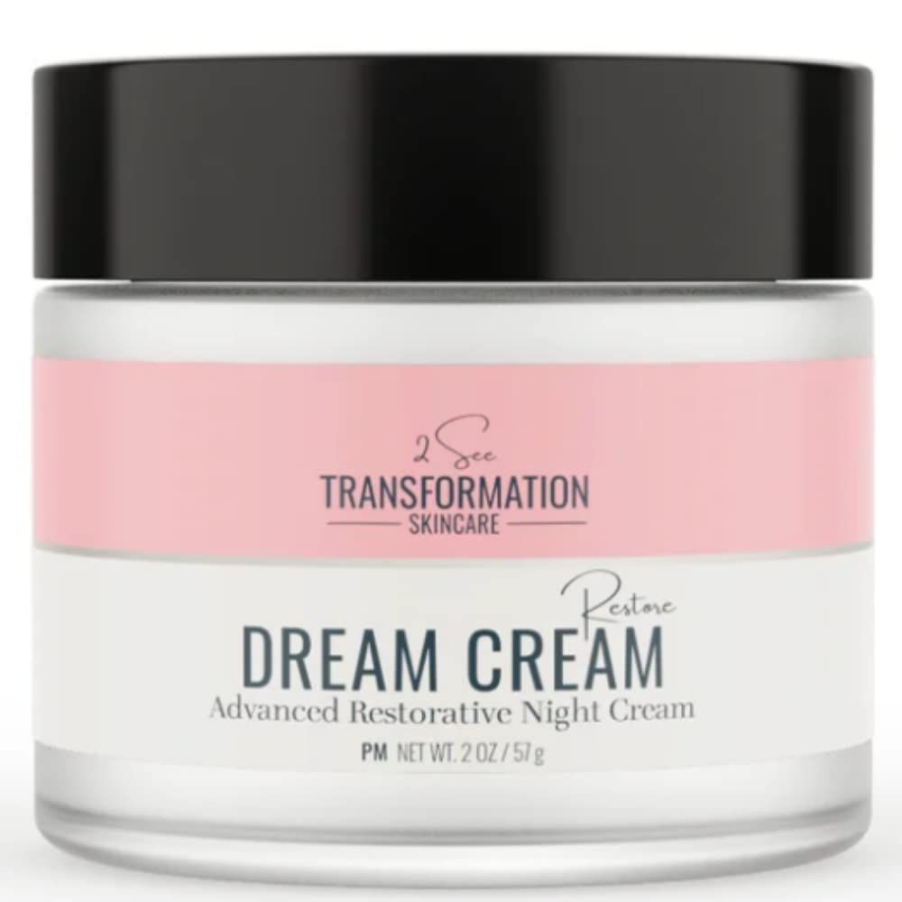 Dream Cream Menopause Skincare Night Cream - Wake Up Rested Restored with Hyaluronic Acid, Niacinamide, Peptides, Melatonin and Magnesium. Overnight Face Mask by 2 See Transformation